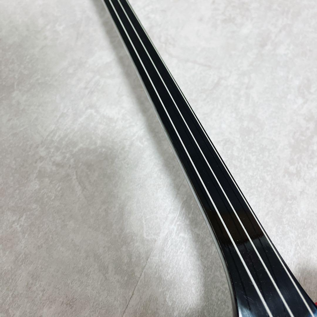 良品 沖縄 三線 本蛇皮 黒漆 三味線 爪 ケース 演奏可能　初心者　入門