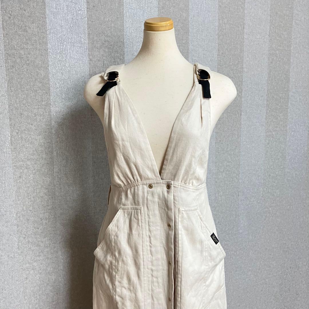 美品 フォトコピュー ジャンパースカート CLAUDE リネン サロペット