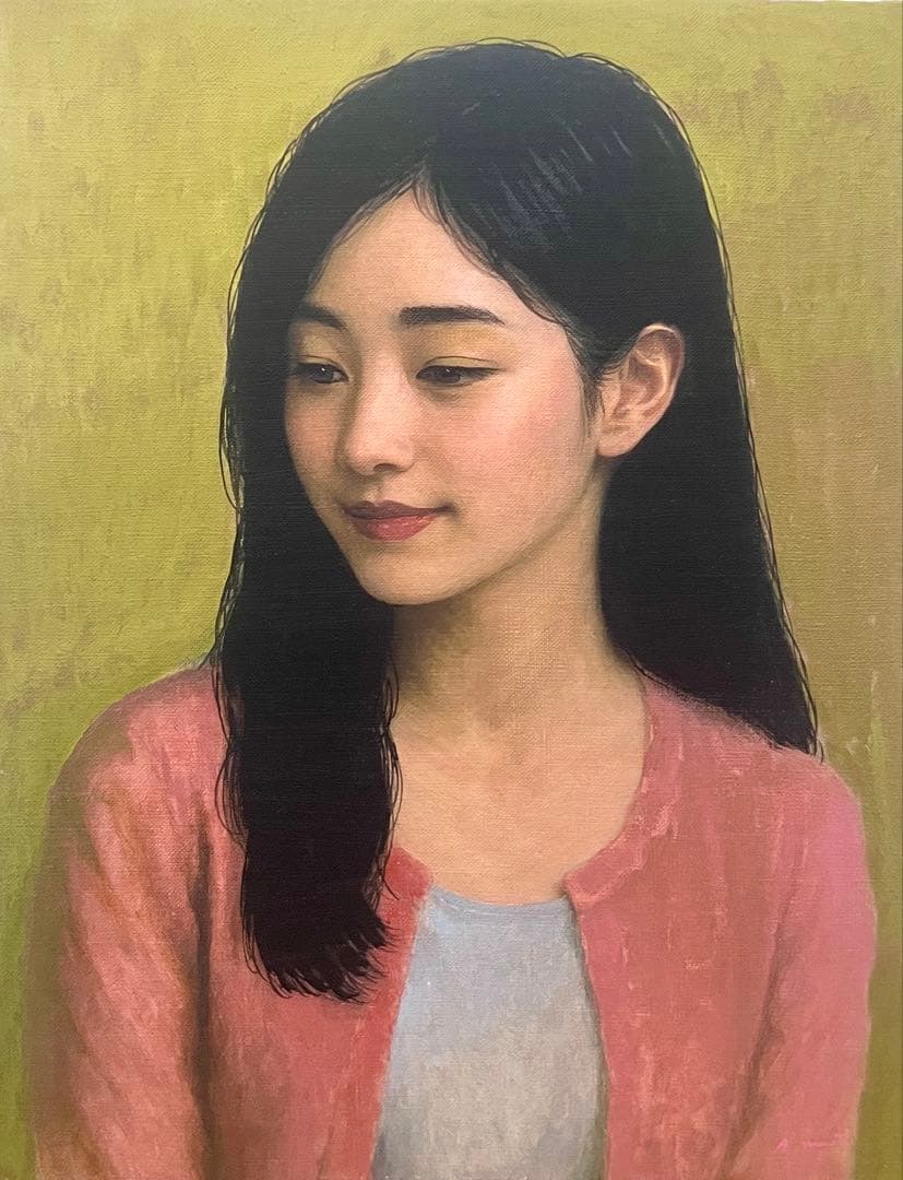 F6号) 東直人【桃衣】 表サイン有/共シール有 /真作/油彩 - メルカリ