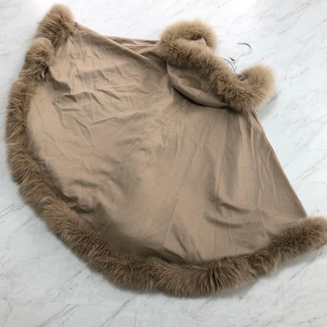 美品✨SAGA FURS カシミヤ100% ブルーフォックスファー ポンチョ