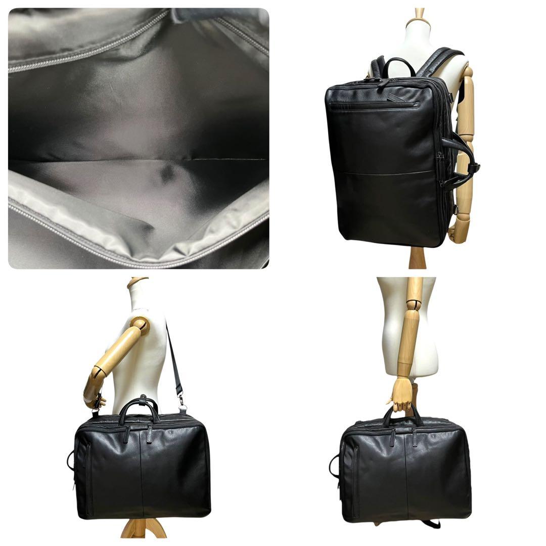 美品◎フライングホース　リュック　ショルダーバッグ　レザー　黒　3way