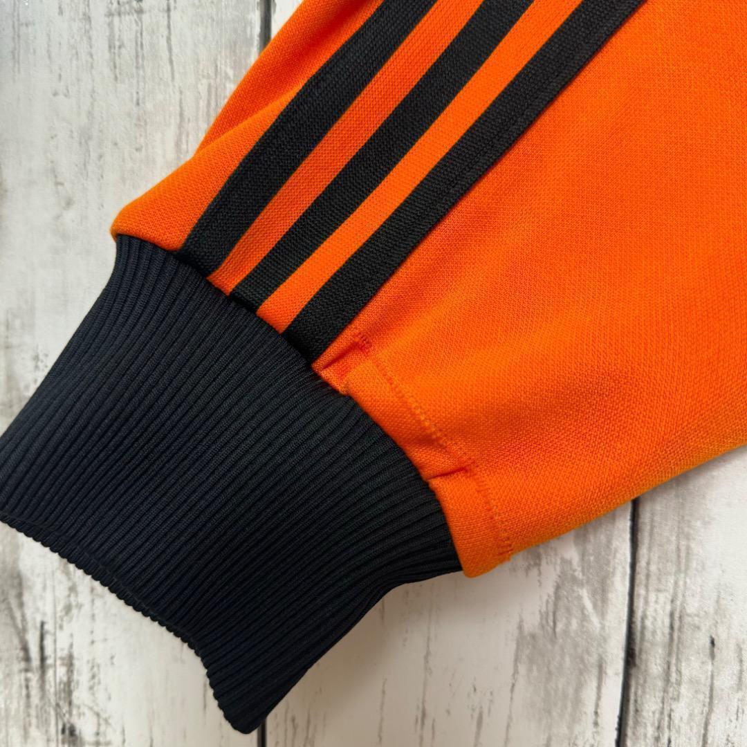 【希少】アディダス ジャージ オレンジ 黒 7号 2XL トレフォイルロゴ