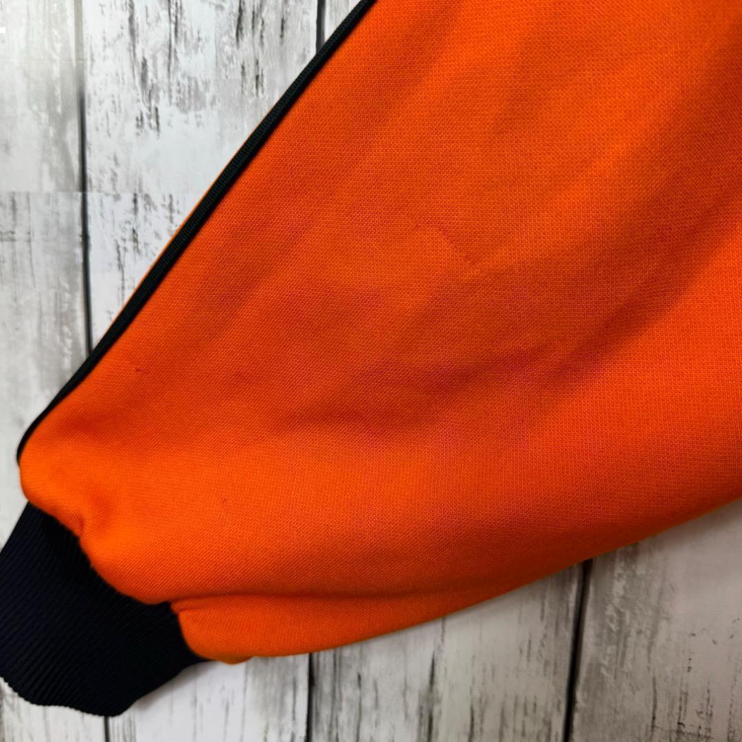 【希少】アディダス ジャージ オレンジ 黒 7号 2XL トレフォイルロゴ