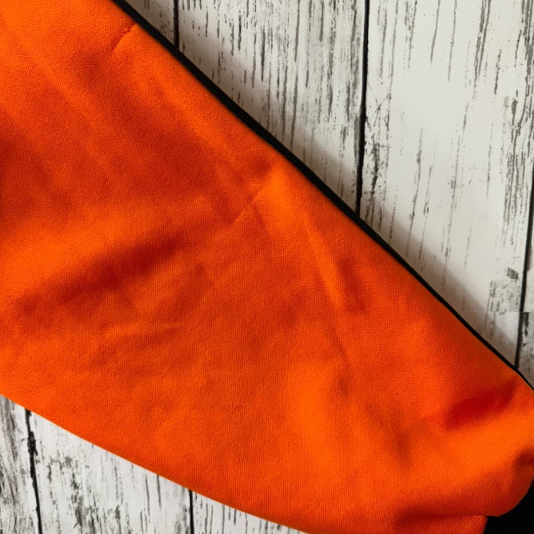 【希少】アディダス ジャージ オレンジ 黒 7号 2XL トレフォイルロゴ