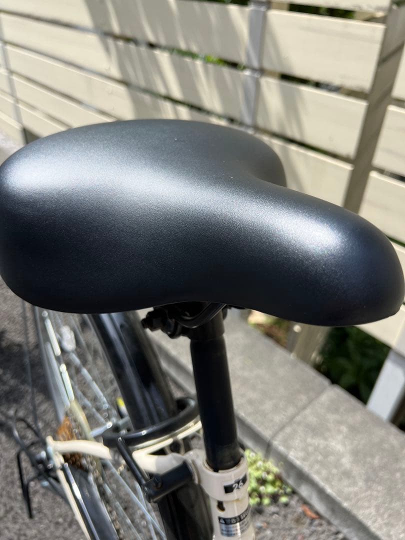 【引取り限定】あさひ　シティサイクル 26型　6段変速　オフホワイト　良品