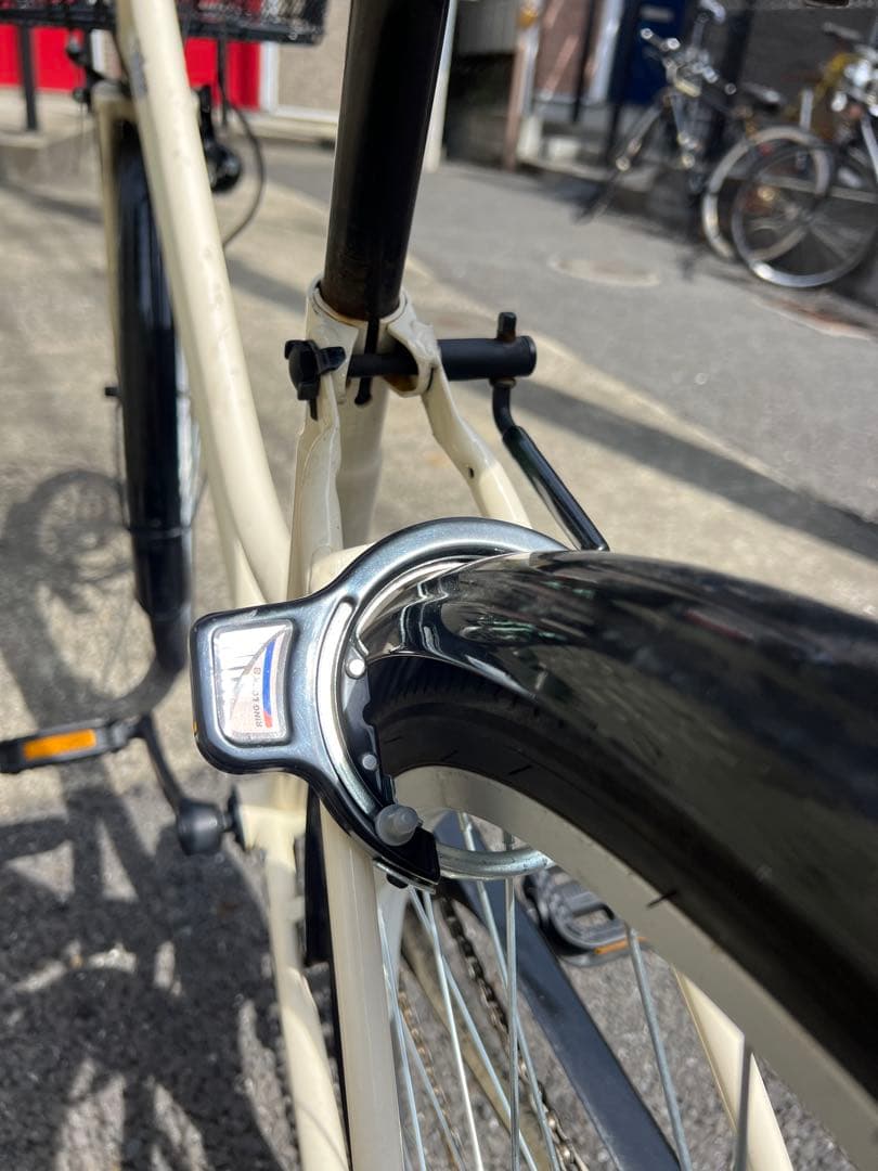 【引取り限定】あさひ　シティサイクル 26型　6段変速　オフホワイト　良品