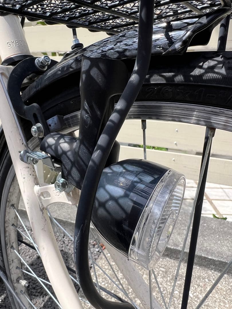 【引取り限定】あさひ　シティサイクル 26型　6段変速　オフホワイト　良品