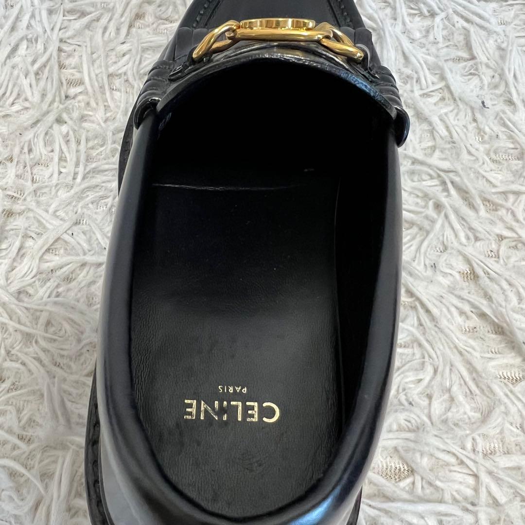 CELINE ローファー トリオンフ マーガレット フリンジ ブラック