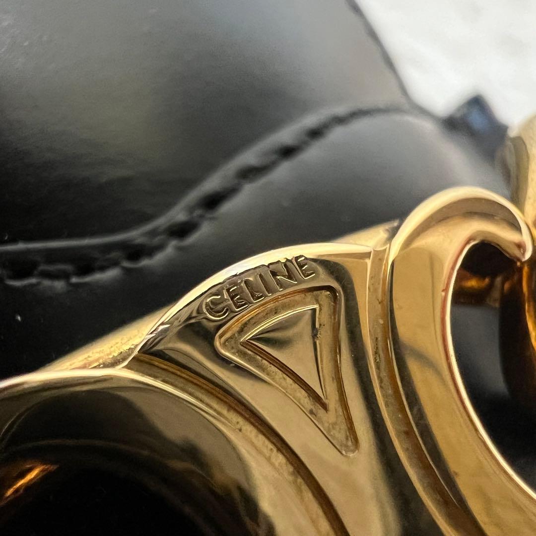 CELINE ローファー トリオンフ マーガレット フリンジ ブラック