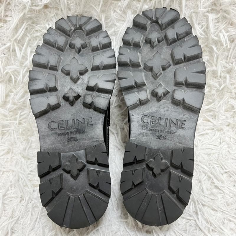 CELINE ローファー トリオンフ マーガレット フリンジ ブラック