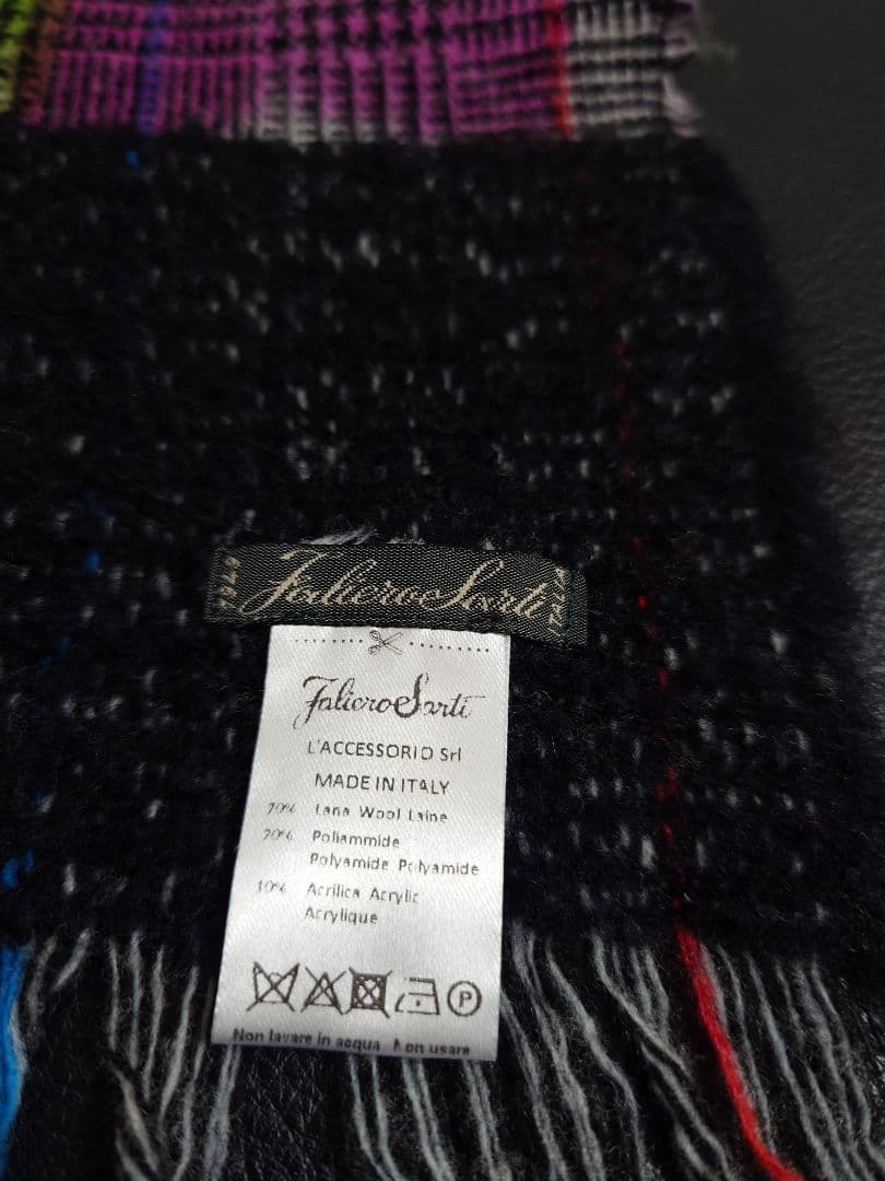 ファリエロ サルティ　Faliero Sarti　ストール　ボーダーチェック