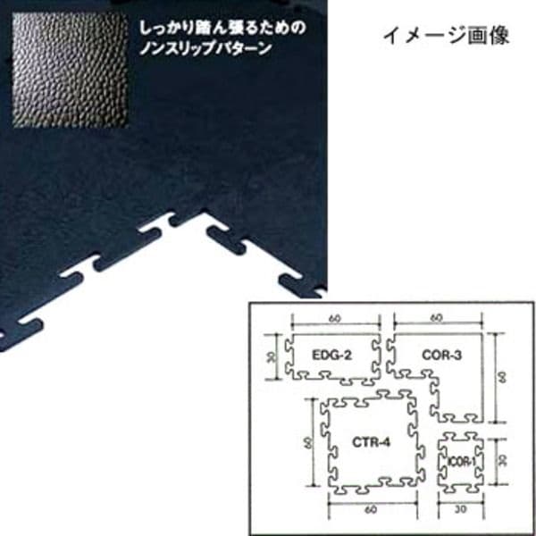 IVANKO(イヴァンコ) ブラックラバーフロアマット 3枚