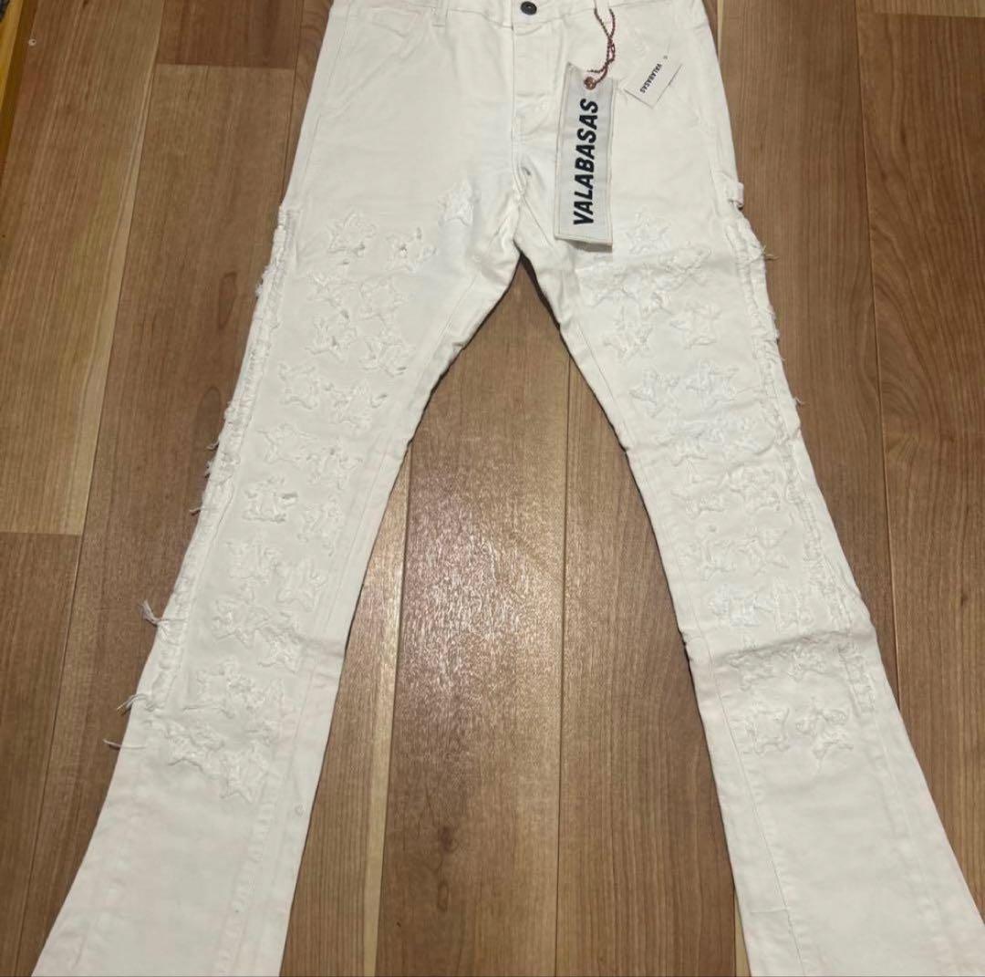 【新品未使用】バラバサス ホワイトスターフレアデニム 30