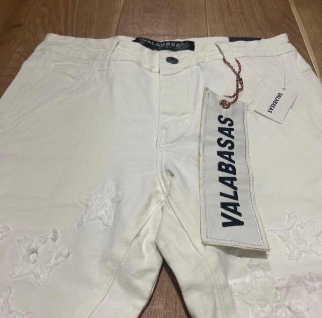 【新品未使用】バラバサス ホワイトスターフレアデニム 30
