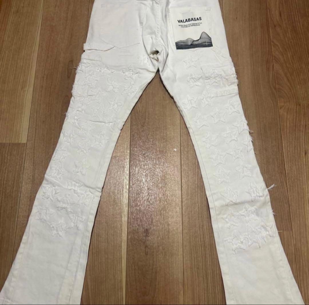 【新品未使用】バラバサス ホワイトスターフレアデニム 30