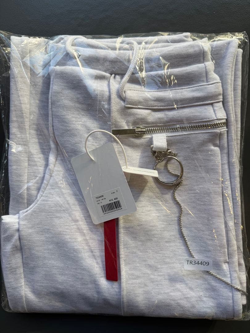 THEREDTHREAD S chain jersey pants グレー