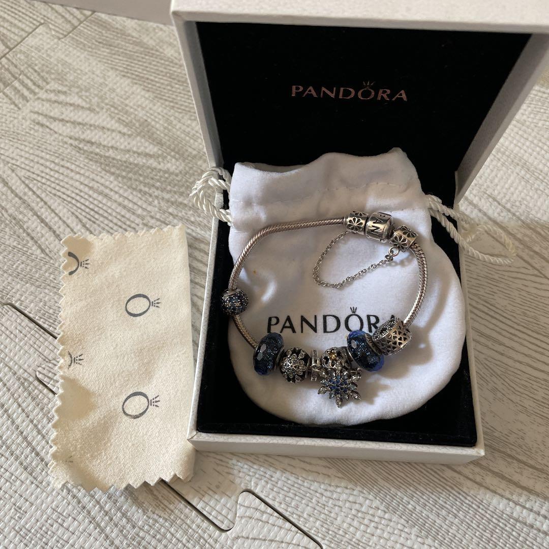 PANDORAパンドラ925シルバーブレスレット18cm 10つのチャーム - メルカリ