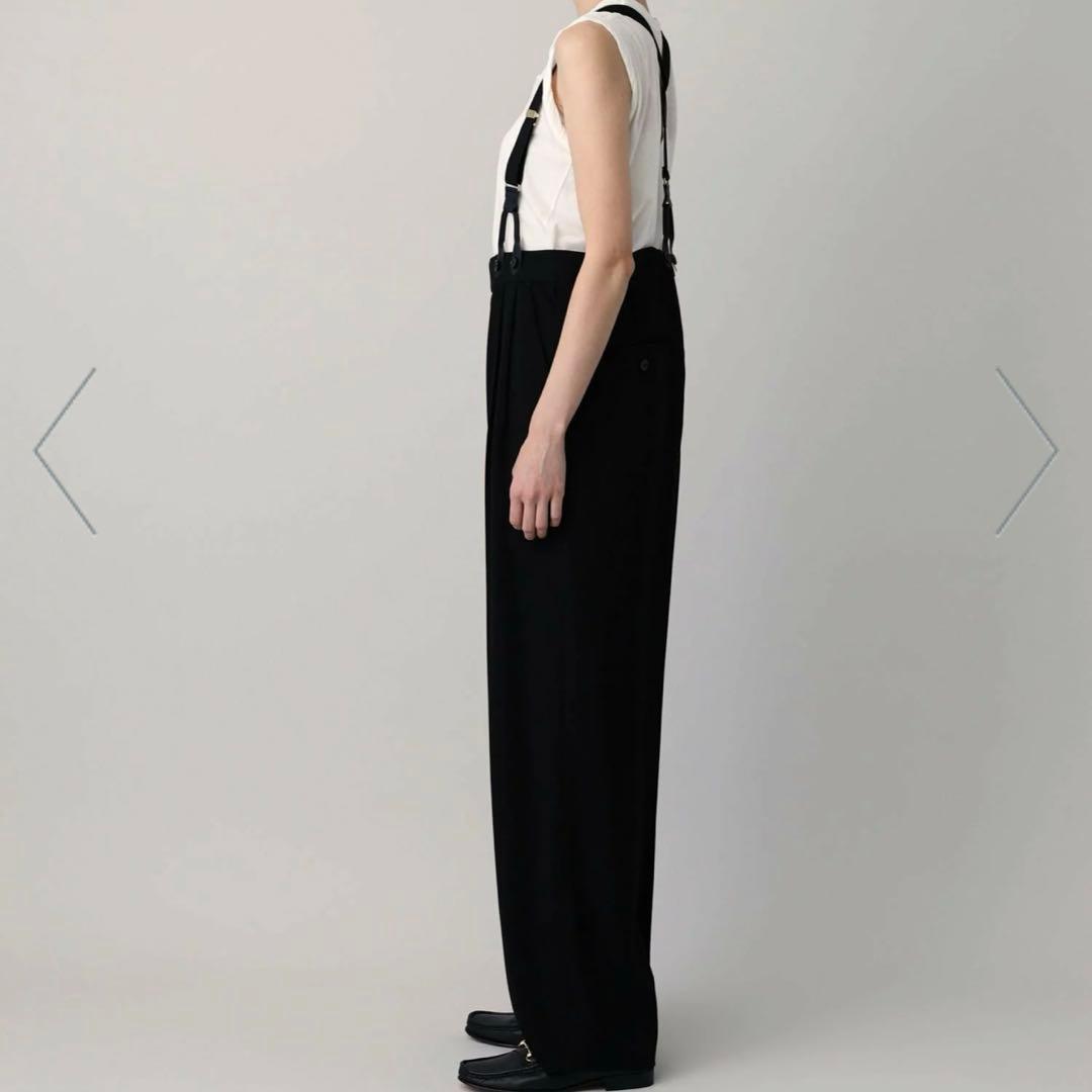 美品　カレンソロジー　黒ピンストライプ　サスペンダーパンツ　フリーサイズ