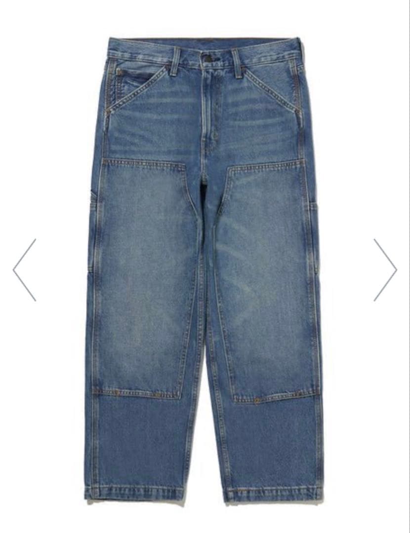 568(TM) ルーズストレート ダブルニー ミディアムインディゴ　W32L32