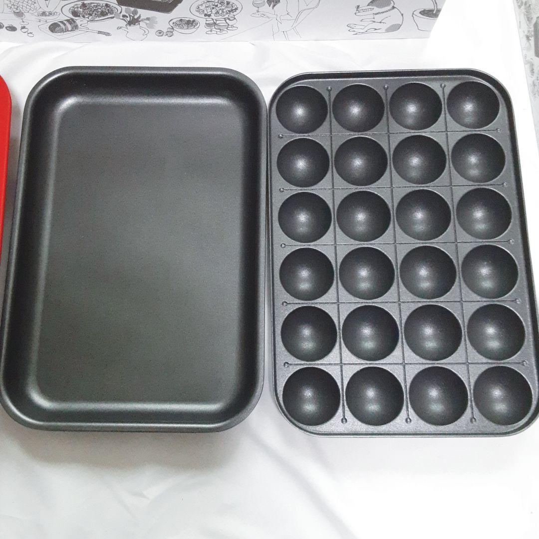 未使用級 BRUNO ホットプレート レッド プレート２枚　鍋付き