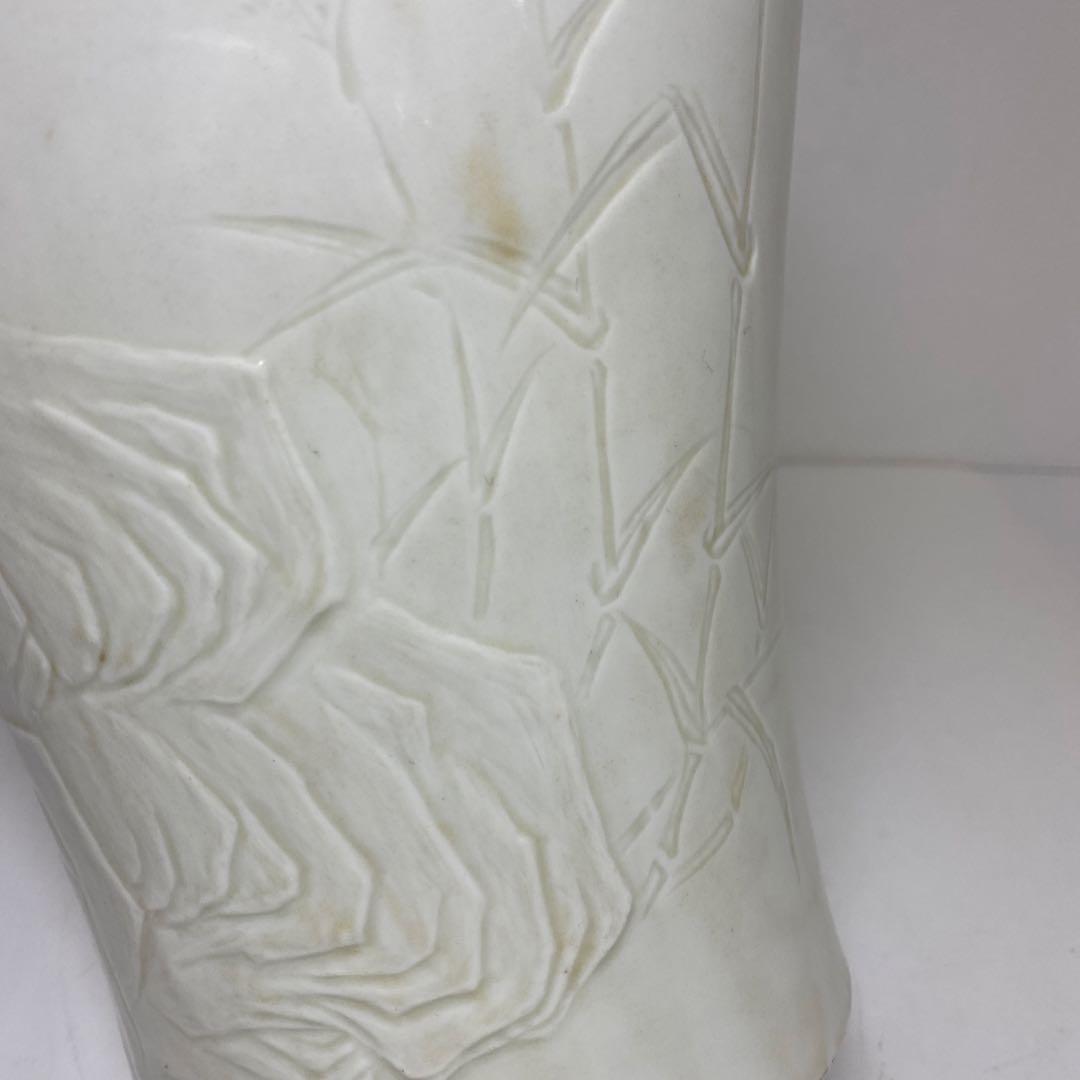 専用中国古玩 白磁花鳥図花瓶 高さ38 東Y7 0210 タルサ 在銘