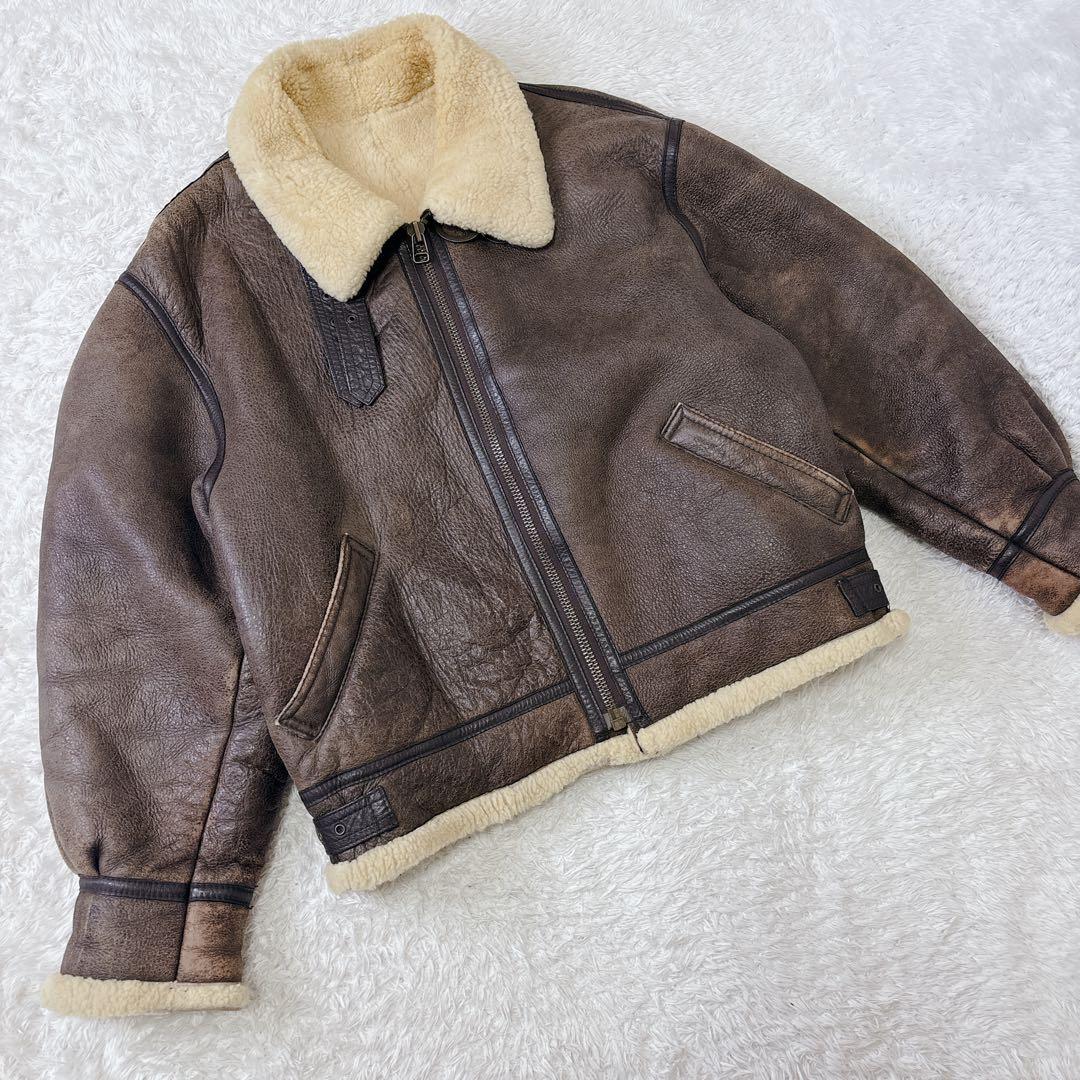 ヴィンテージ　大きいサイズ　フライトジャケット　B-3 リアルムートン　XL