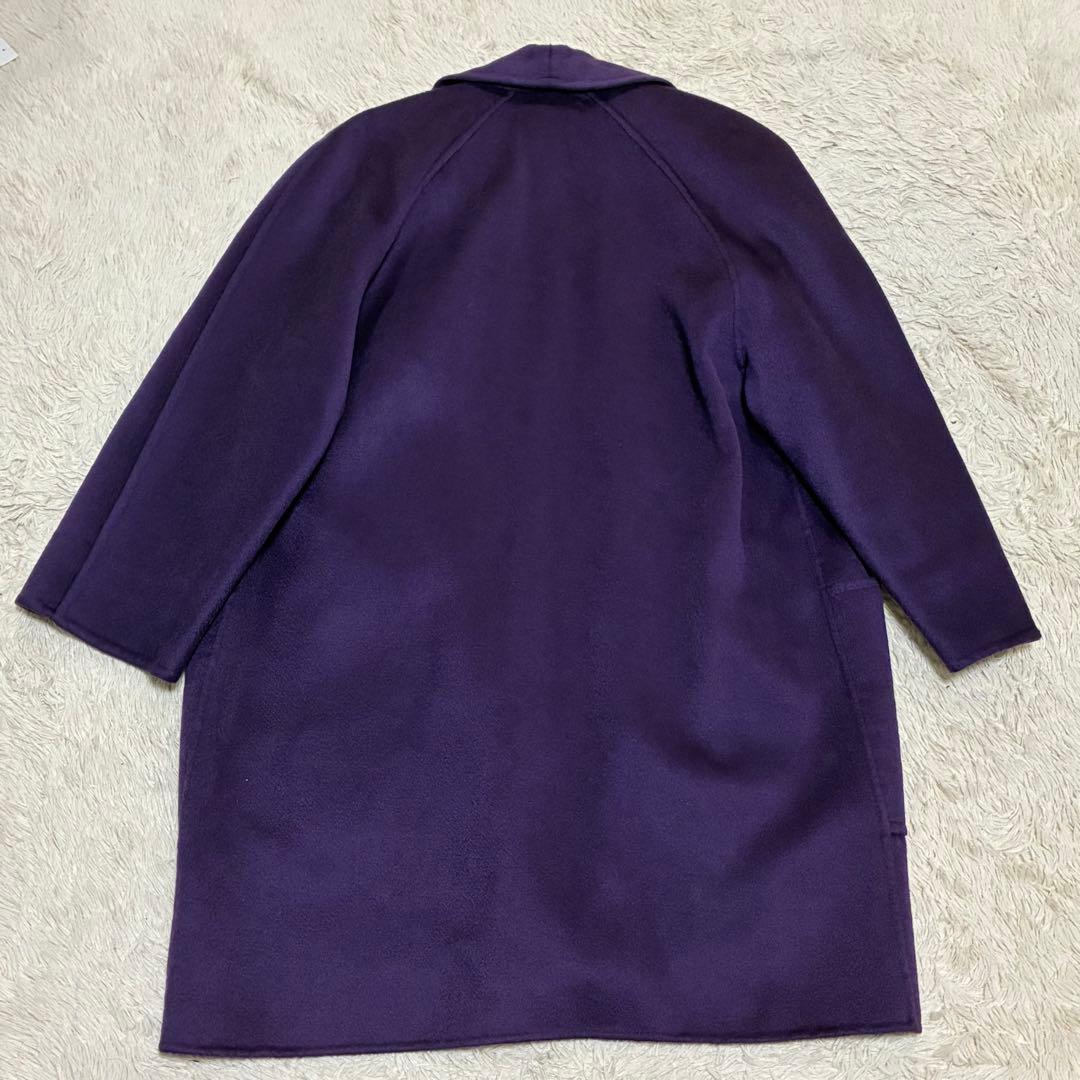 PIACENZA カシミヤ100% 女優襟 女優コート 紫 パープル 最高級
