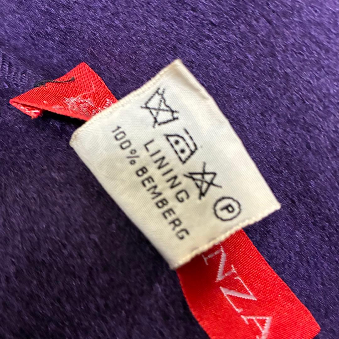 PIACENZA カシミヤ100% 女優襟 女優コート 紫 パープル 最高級