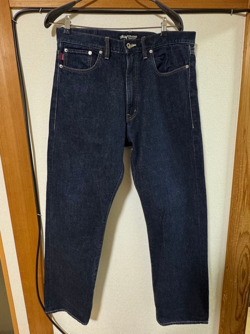 STUSSY バックペンキロゴ デニムパンツ　サイズ34 希少　90s