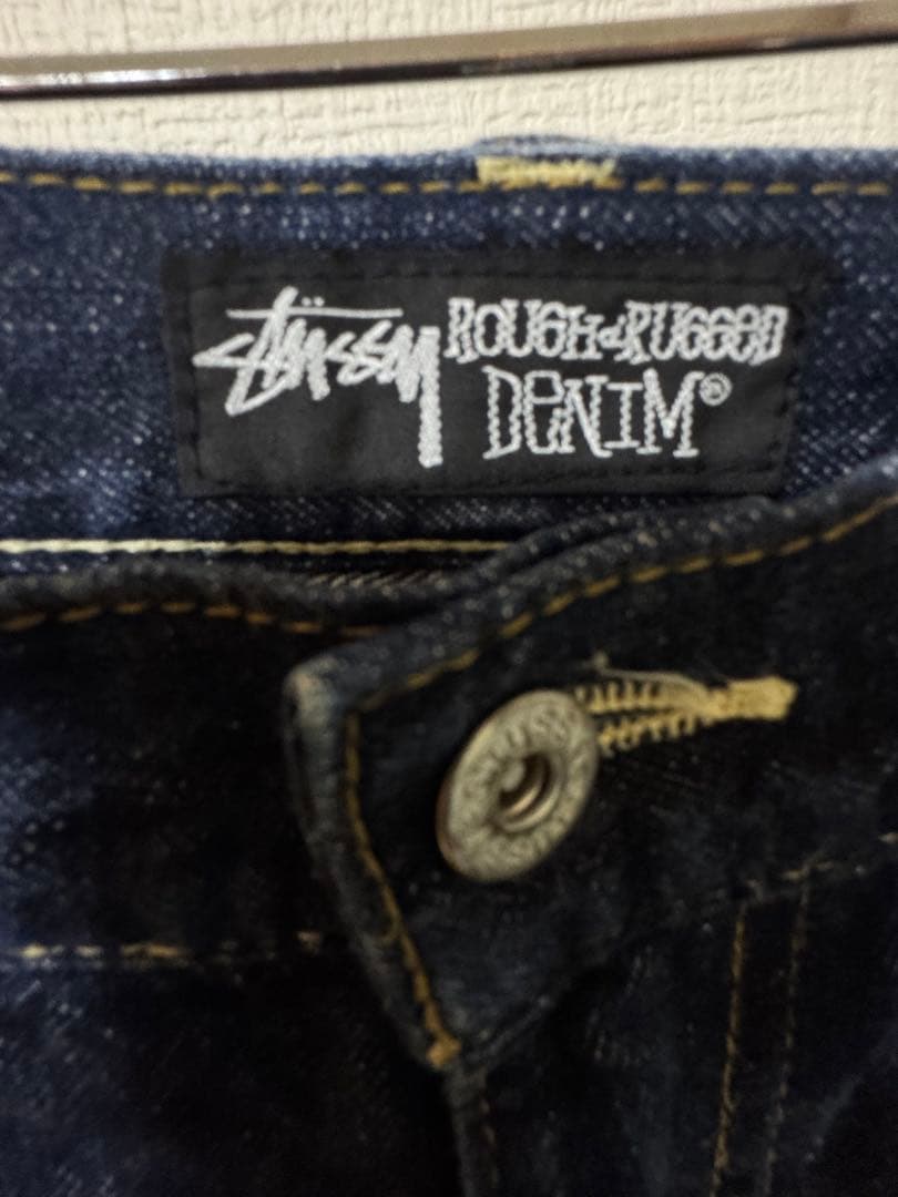 STUSSY バックペンキロゴ デニムパンツ　サイズ34 希少　90s
