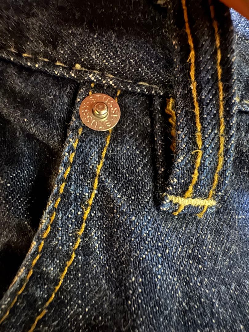 STUSSY バックペンキロゴ デニムパンツ　サイズ34 希少　90s