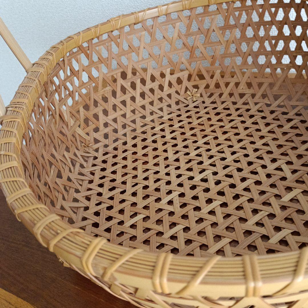 竹製籠 宮崎 作家物 竹細工 バスケット 大きめかご 天然素材 亀甲