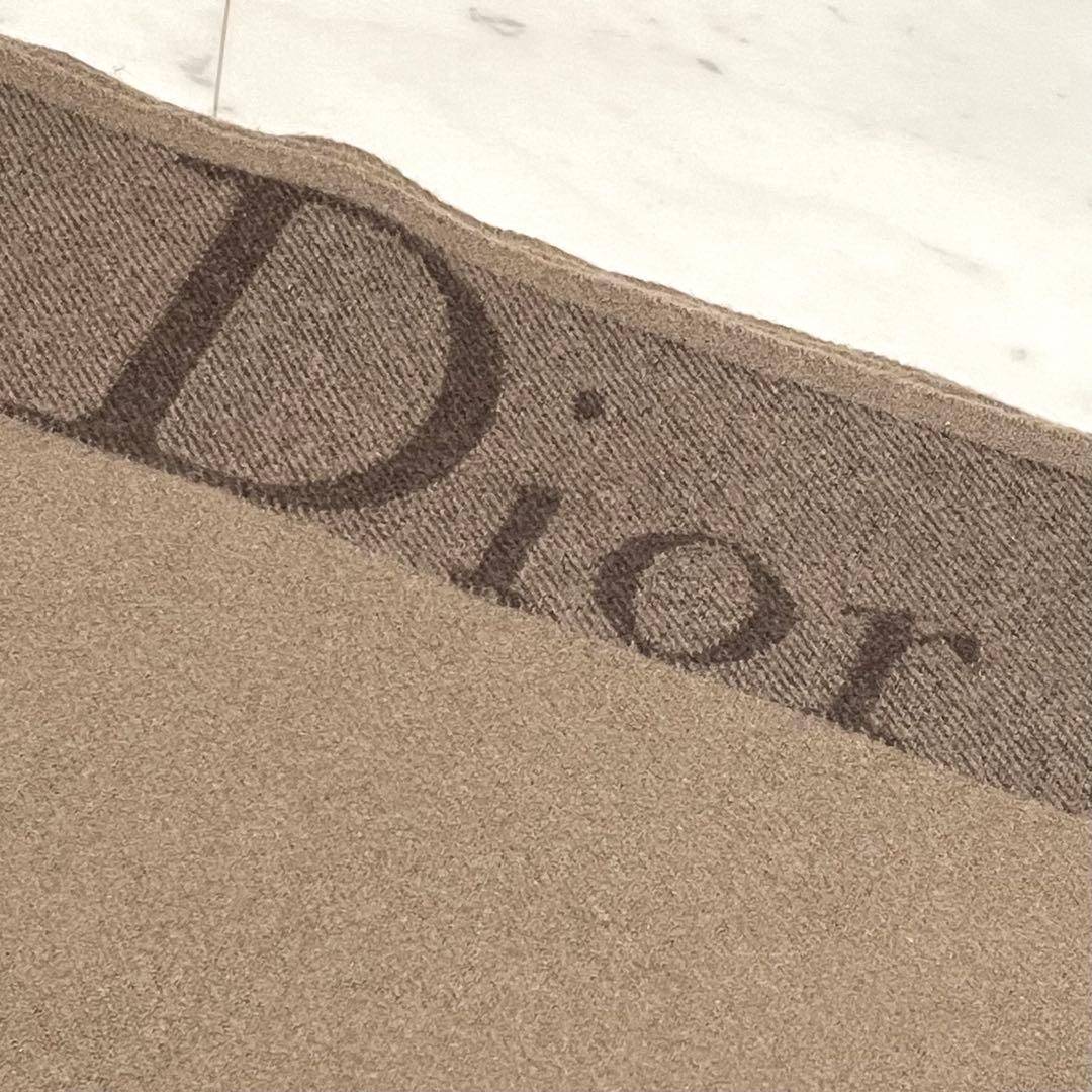 クリスチャンディオール✨大判ストール ショール 膝掛け デカロゴ カシミヤ混