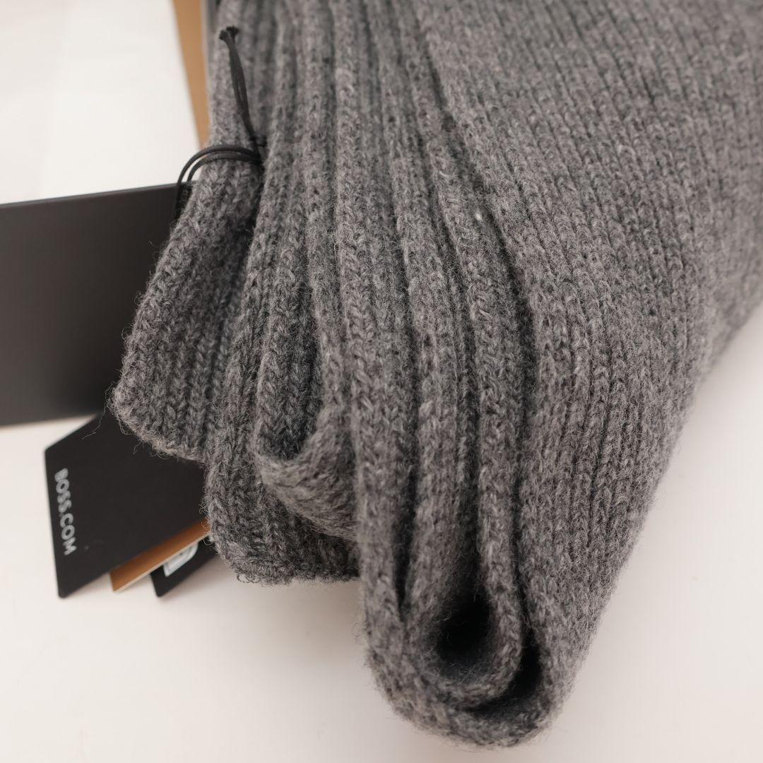 新品未使用 ヒューゴボス BOSS ニット帽 ビーニー マフラー グレー