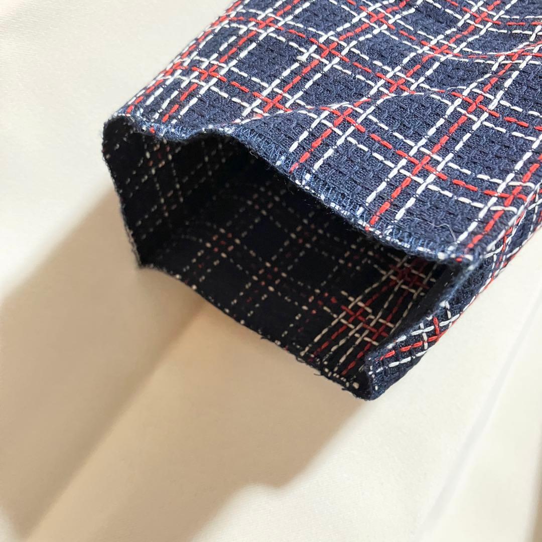 新品 バレンシアガゴルフ ストレートパンツ ネイビー 金ボタン 裾上げ前