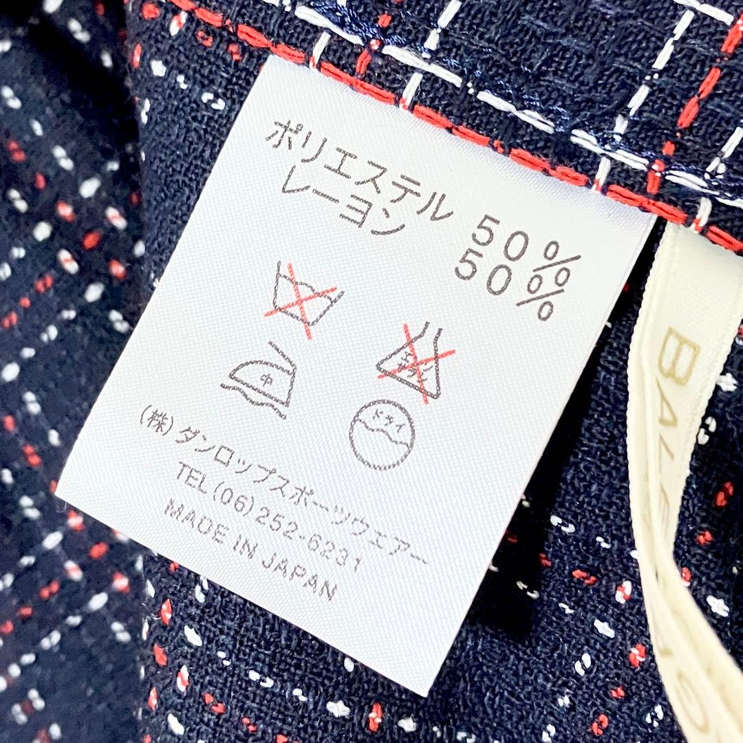 新品 バレンシアガゴルフ ストレートパンツ ネイビー 金ボタン 裾上げ前