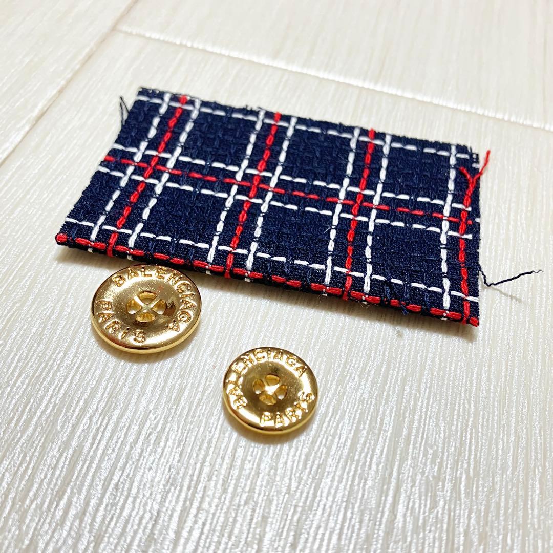 新品 バレンシアガゴルフ ストレートパンツ ネイビー 金ボタン 裾上げ前