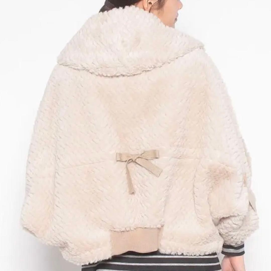 Leilian レリアン フェイクファー フーデッド ショートコート 日本製