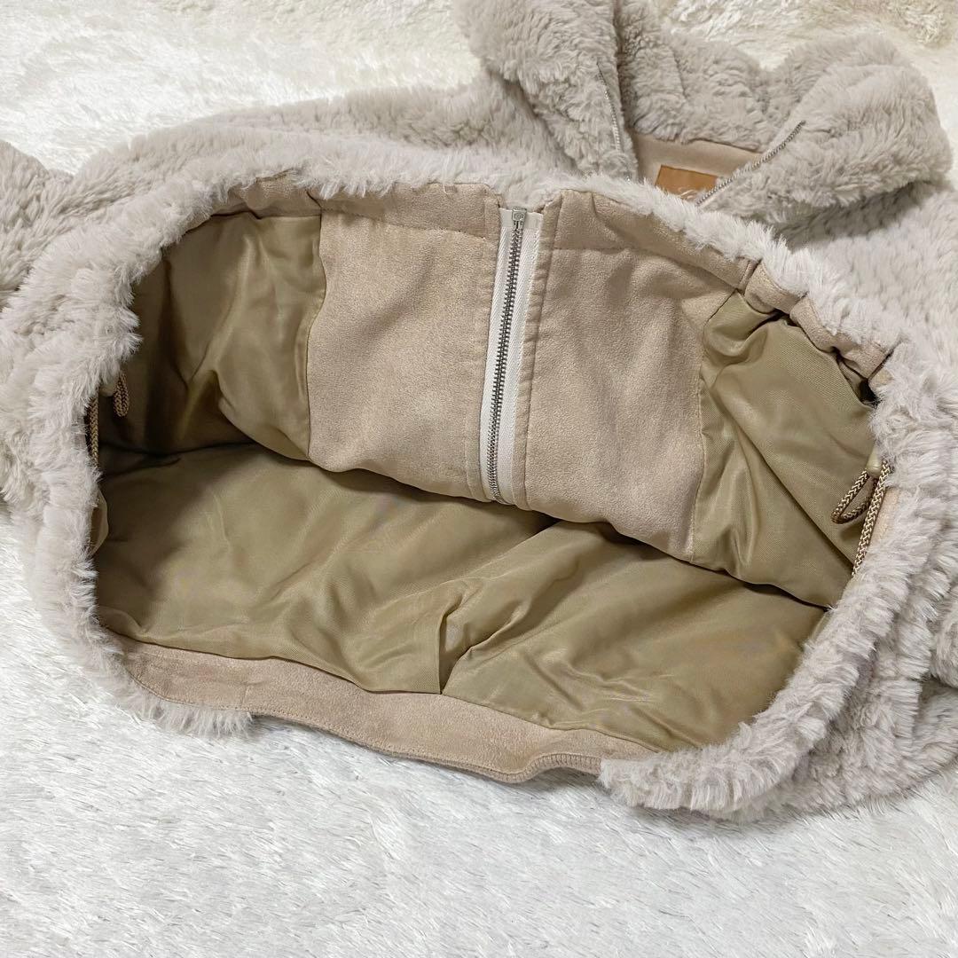 Leilian レリアン フェイクファー フーデッド ショートコート 日本製