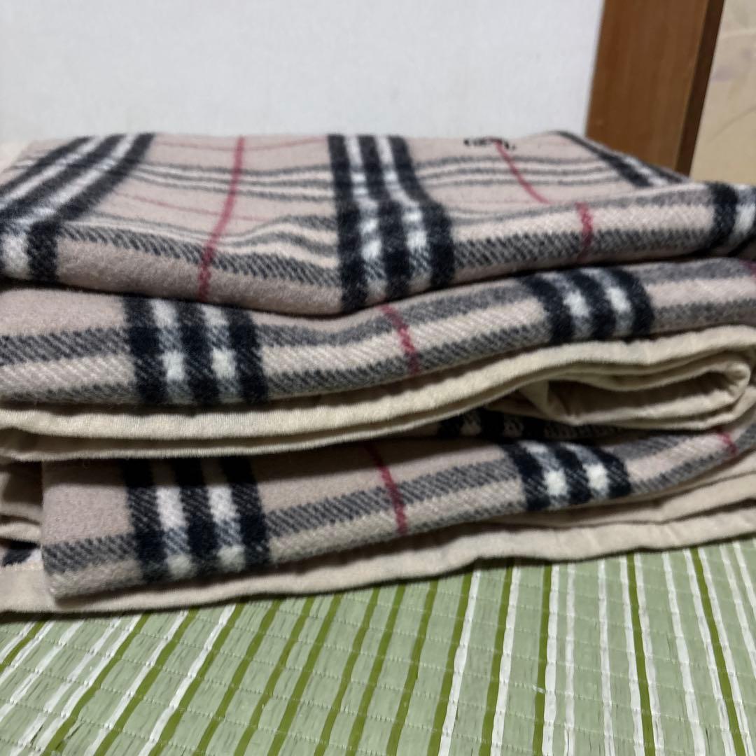 BURBERRY バーバリー 毛布 ノバチェック柄 ウール 100% 防寒 2枚