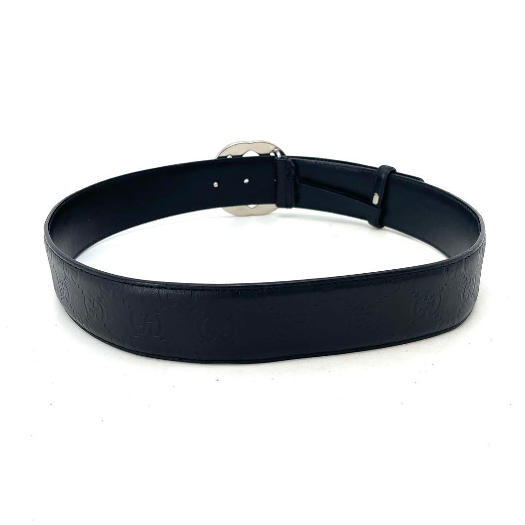 グッチ ベルト インターロッキング GGシルバー バックル 革 FC266