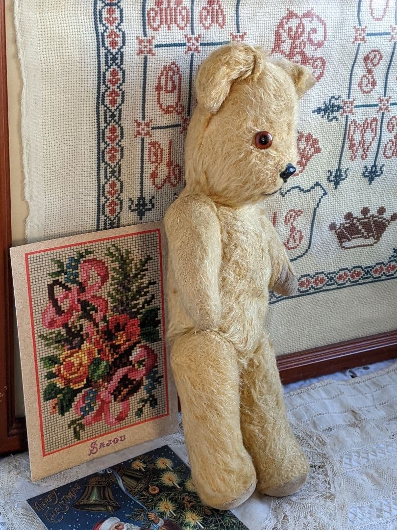 【n】アンティークベア　アンティークテディベア　イギリス　ペディグリー