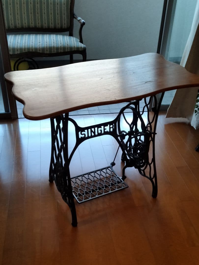 SINGER　足踏みミシン　アンティークテーブル　机