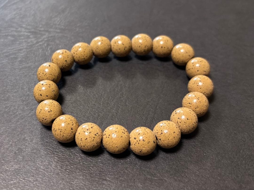 「万病の薬石」北投石 ブレスレット径１６ｃｍ（証明書付き）１０mm珠