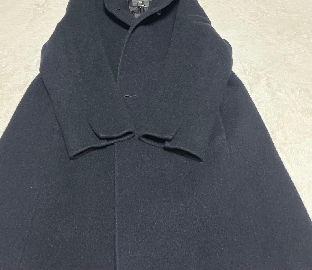 ２３区　ニジュウサンク　アンゴラ混　フーデットコート　ブラック　４４