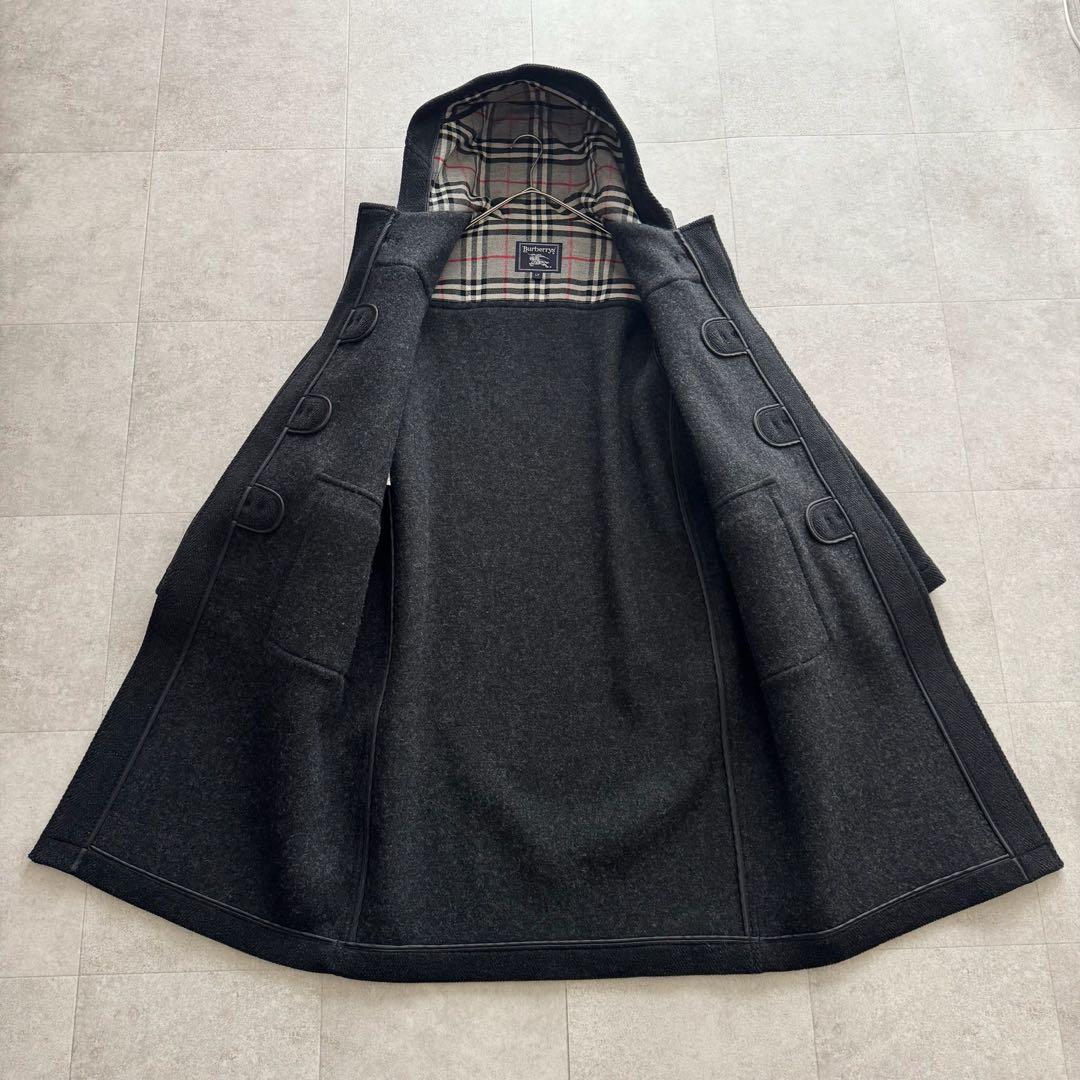 バーバリーズ　ダッフルコート　ムーアブルック　ノバチェック　グレー　L　ウール
