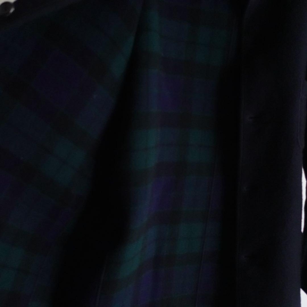 極美品】Papas ウールフランネル マオカラージャケット ダークネイビー