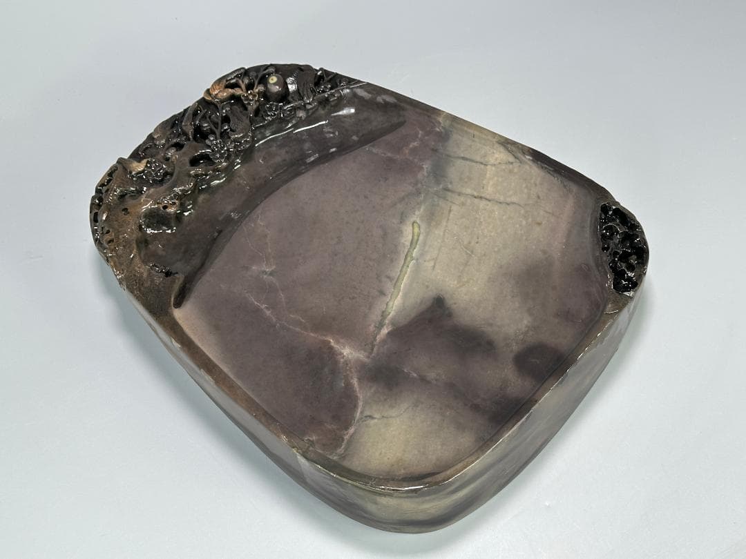 中国美術 書道具 文房具 硯 梅花鳥文端渓硯 唐物 古物 時代物 大