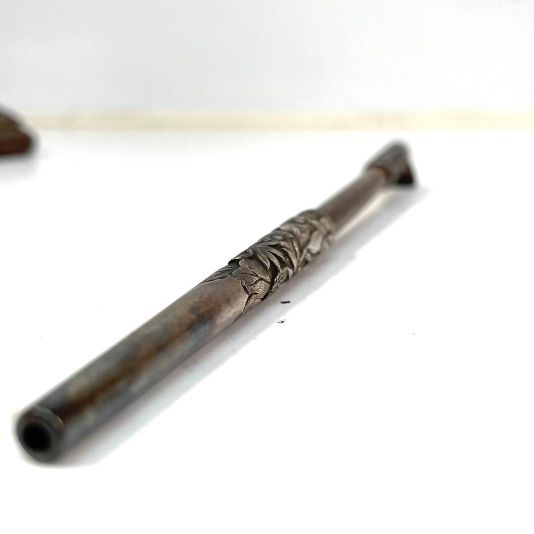 キセル煙管 喫煙具 煙草 革製 希少アンティーク パイプ レトロ コレク骨董現状