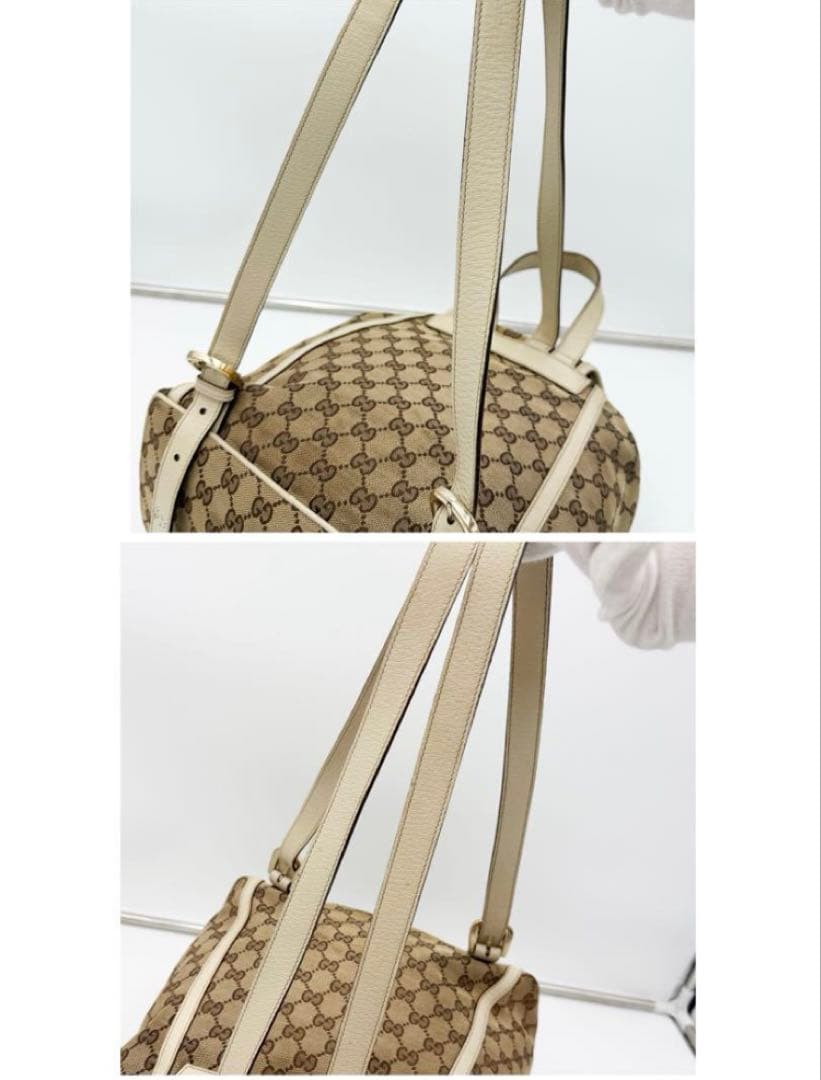 人気 GUCCI アビー GGキャンバス×レザー リュック 保存袋付き ブラウン